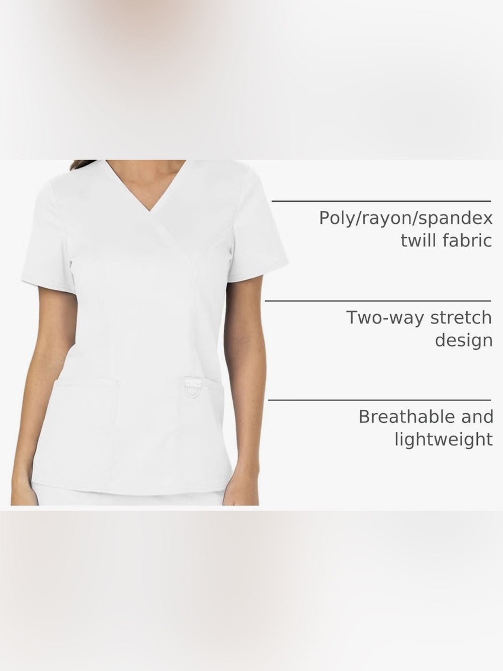 Cherokee Revolution - Ladies V-Neck Scrub Top - white large